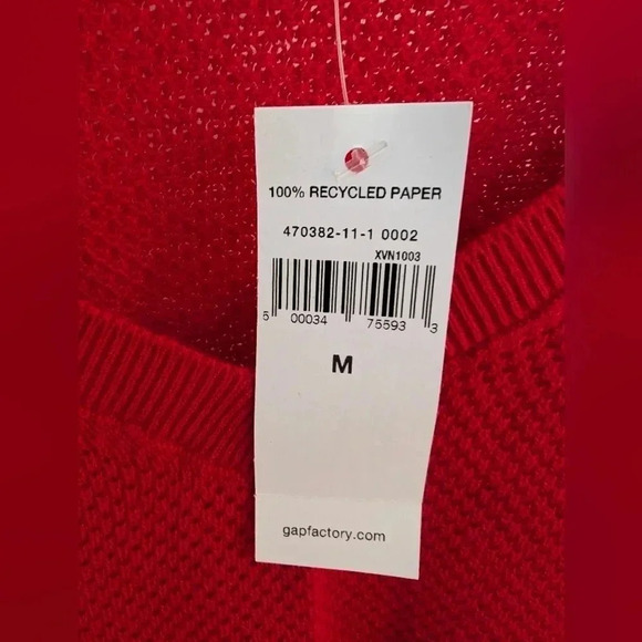 NWT Gap Womens V Neck Sweaters Lightweight Long Sleeve Casual Trendy Red SZ M - Picture 4 of 4